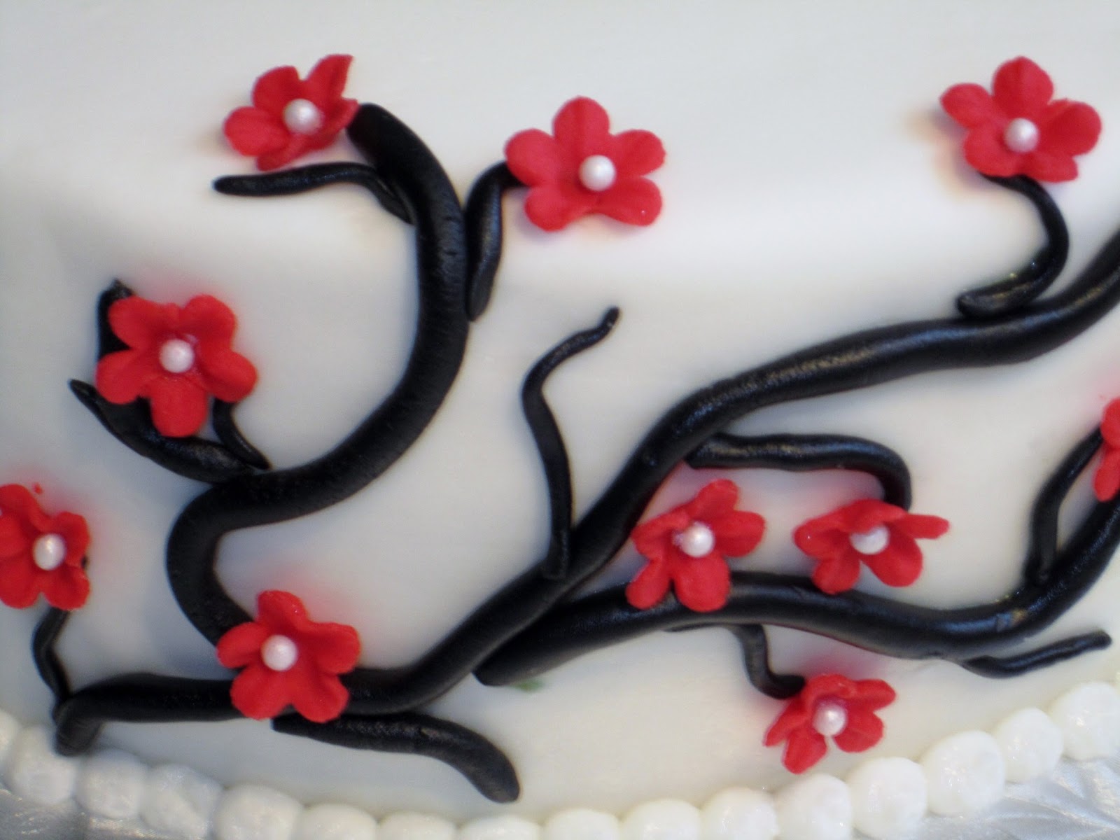 CakesOr Something Like That: 60th Birthday Cake - Red and Black Fondant  Decorations